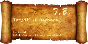 Tarjáni Barbara névjegykártya