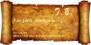 Tarjáni Barbara névjegykártya